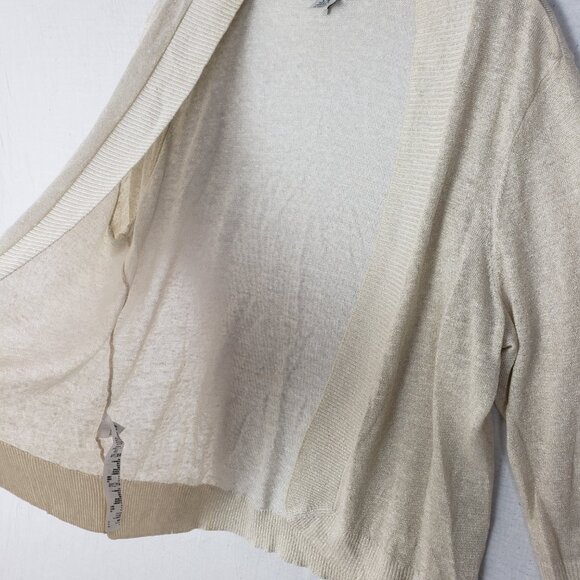 Tommy Bahama Linen Blend Cardigan Lightweight Open Front Neutral Minimalist sz L - Picture 4 of 11